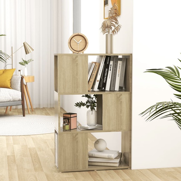 vidaXL Bücherregal Raumteiler Sonoma-Eiche 60x24x94 cm Spanplatte