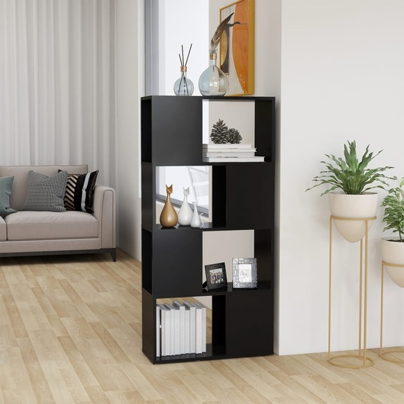 vidaXL Bücherregal Raumteiler Grau 60x24x124,5 cm Spanplatte