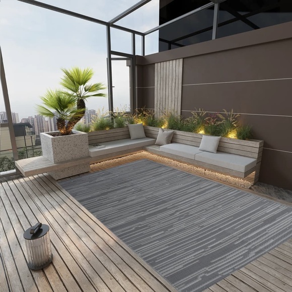 vidaXL Outdoor-Teppich Anthrazit 140x200 cm PP