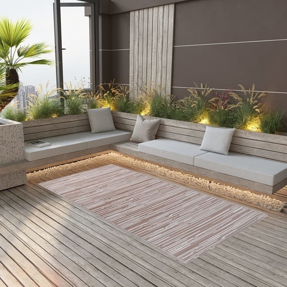 vidaXL Outdoor-Teppich Taupe 140x200 cm PP