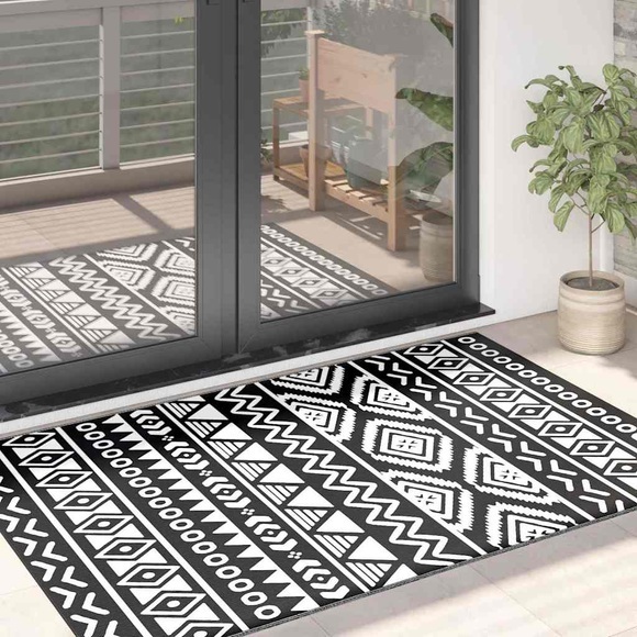 vidaXL Outdoor-Teppich Schwarz 120x180 cm PP