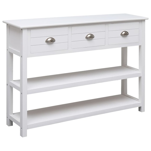 vidaXL Sideboard Weiß 108x30x76 cm Massivholz Paulownia