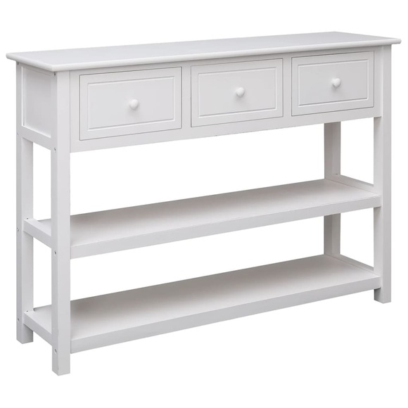 vidaXL Sideboard Weiß 108x30x76 cm Massivholz Paulownia