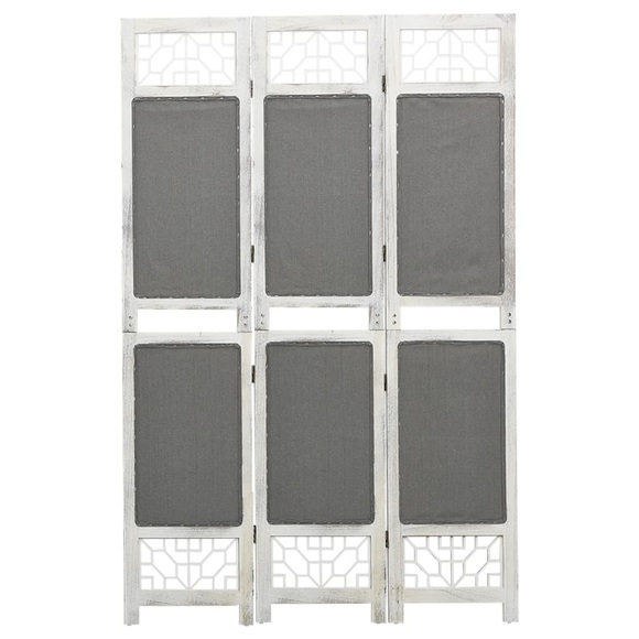 vidaXL 3-tlg. Paravent Grau 105x165 cm Stoff