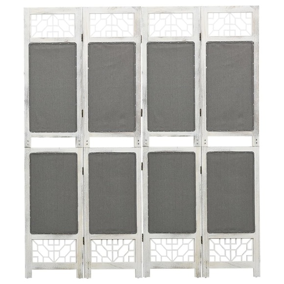 vidaXL 4-tlg. Raumteiler Grau 140x165 cm Stoff