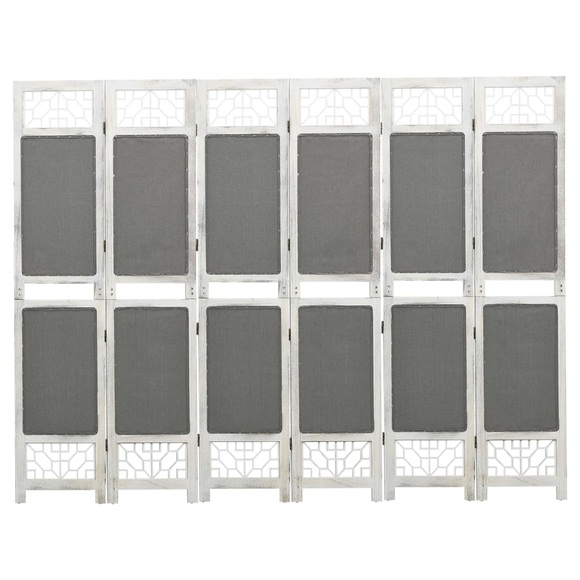 vidaXL 6-tlg. Raumteiler Grau 210x165 cm Stoff