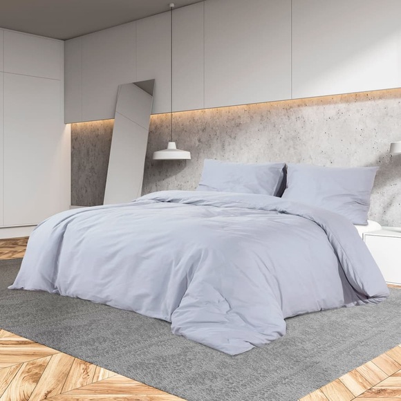 vidaXL Bettwäsche-Set Grau 260x240 cm Leichte Mikrofaser