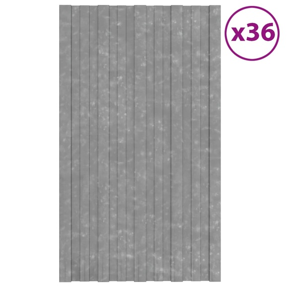 vidaXL Dachpaneele 36 Stk. Verzinkter Stahl Silbern 80x45 cm