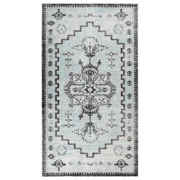 vidaXL Outdoor-Teppich Flachgewebe 115x170 cm Grün und Grau