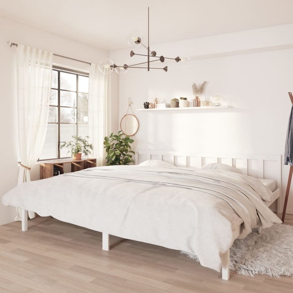 vidaXL Massivholzbett Weiß Kiefer 180x200cm 6FT Super King