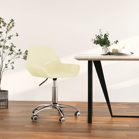 vidaXL Bürostuhl Drehbar Creme Stoff