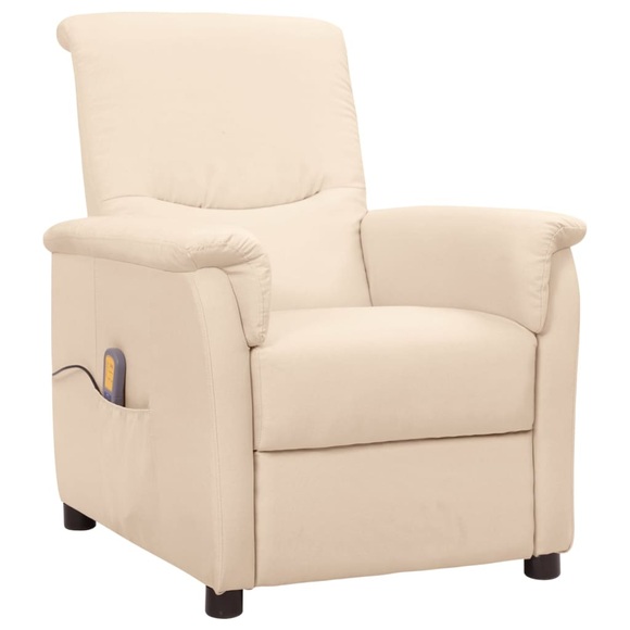 vidaXL Massagesessel Creme Stoff