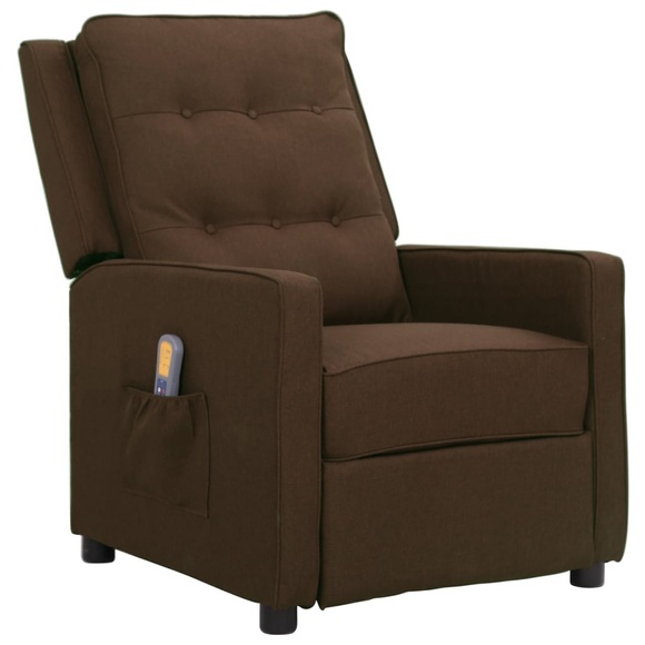 vidaXL Massagesessel Dunkelbraun Stoff