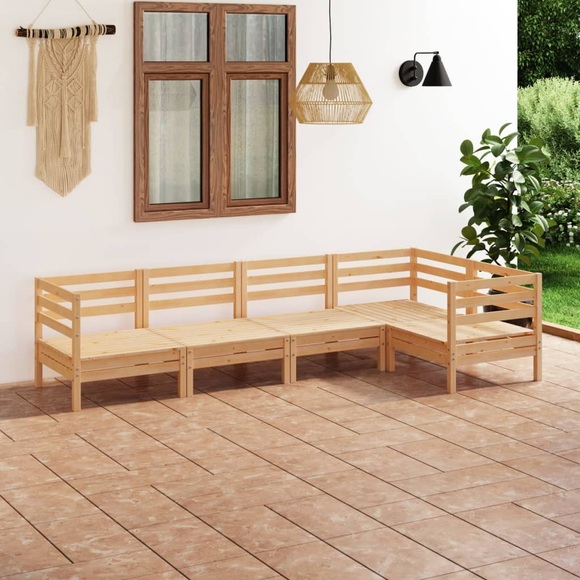 vidaXL 5-tlg. Garten-Lounge-Set Massivholz Kiefer