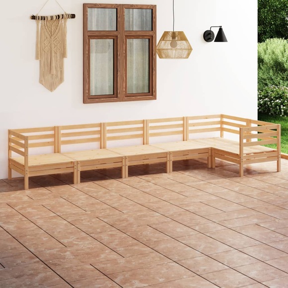 vidaXL 6-tlg. Garten-Lounge-Set Massivholz Kiefer