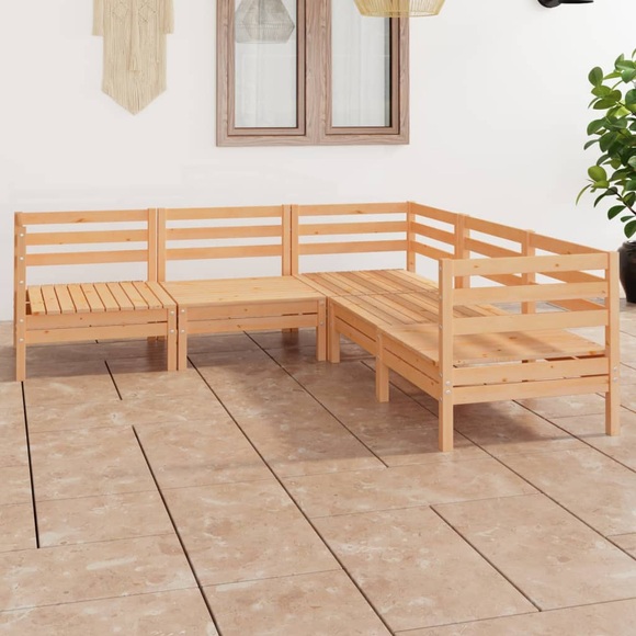 vidaXL 5-tlg. Garten-Lounge-Set Massivholz Kiefer