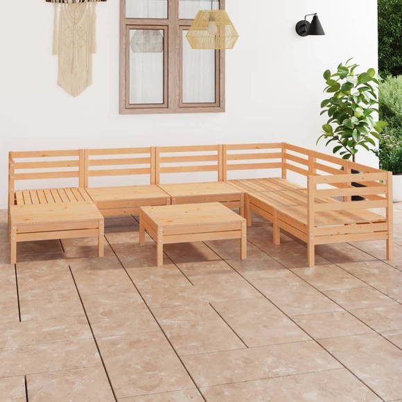 vidaXL 8-tlg. Garten-Lounge-Set Massivholz Kiefer
