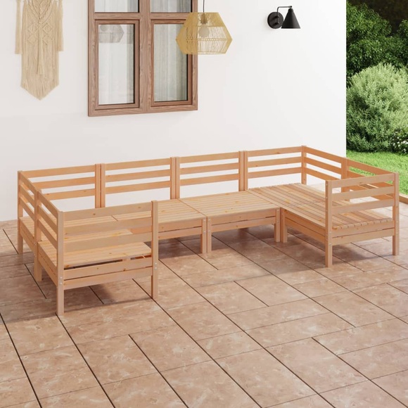 vidaXL 6-tlg. Garten-Lounge-Set Massivholz Kiefer