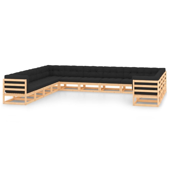 vidaXL 13-tlg. Garten-Lounge-Set mit Anthrazit Kissen Kiefernholz