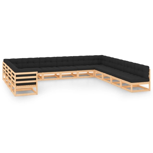 vidaXL 13-tlg. Garten-Lounge-Set mit Anthrazit Kissen Kiefernholz