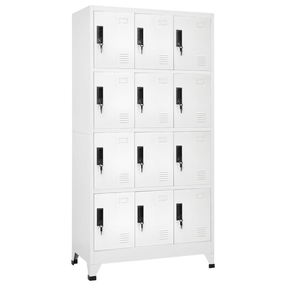 vidaXL Schließfachschrank Weiß 90x45x180 cm Stahl
