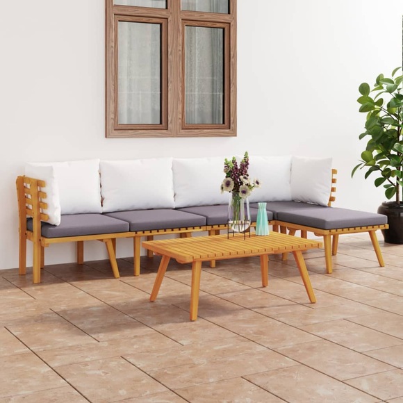 vidaXL 6-tlg. Garten-Lounge-Set mit Kissen Massivholz Akazie