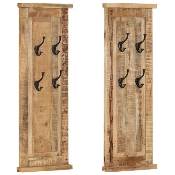 vidaXL Garderoben 2 Stk. Massivholz Mango 38x100 cm