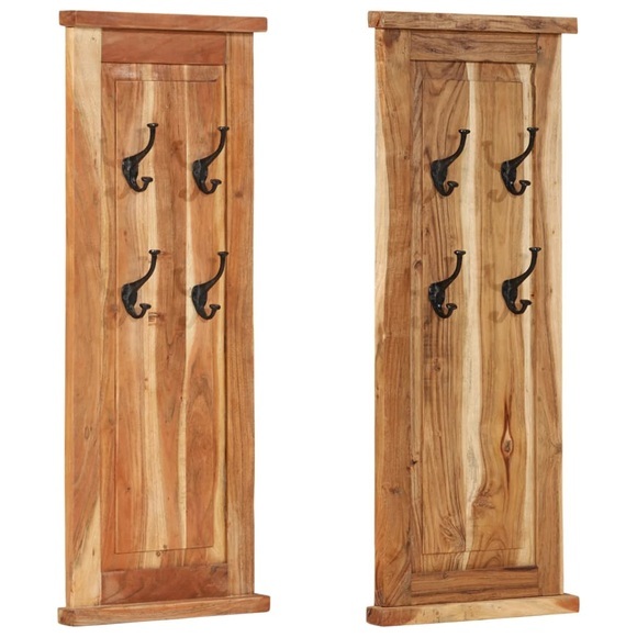vidaXL Garderoben 2 Stk. Massivholz Akazie 38x100 cm