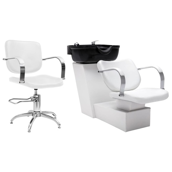vidaXL Waschsessel mit Friseurstuhl Kunstleder