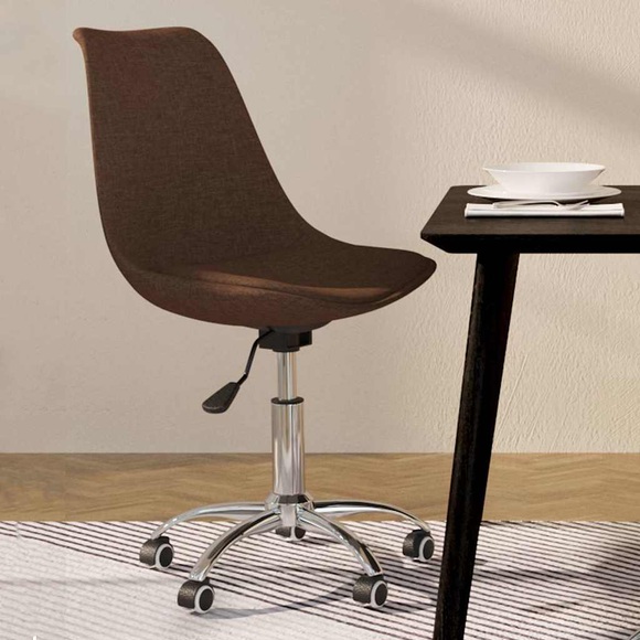 vidaXL Esszimmerstuhl Drehbar Braun Stoff