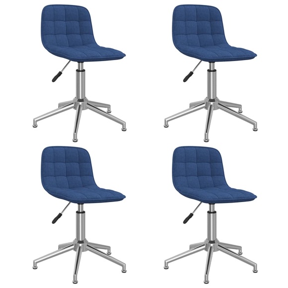 vidaXL Esszimmerstühle 4 Stk. Drehbar Blau Stoff