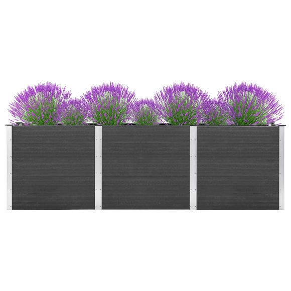 vidaXL Garten-Hochbeet 300x100x91 cm WPC Grau