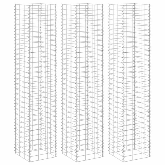 vidaXL Gabionen-Hochbeete 3 Stk. 30x30x150 cm Eisen
