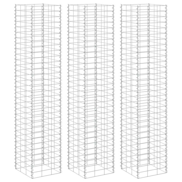 vidaXL Gabionen-Hochbeete 3 Stk. 30x30x200 cm Eisen