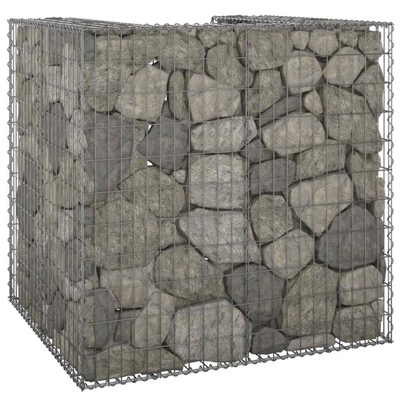 vidaXL Gabionenwand für Mülltonnen Verzinkter Stahl 110x100x110 cm