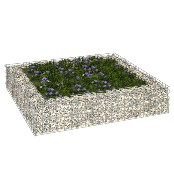 vidaXL Gabionen-Hochbeet Verzinkter Stahl 100x100x20 cm