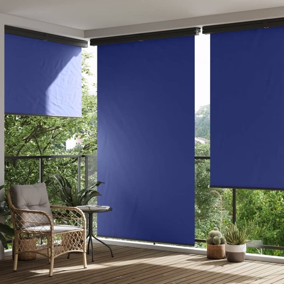 vidaXL Balkon-Seitenmarkise 140x250 cm Blau