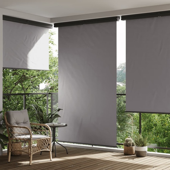 vidaXL Balkon-Seitenmarkise 140x250 cm Grau