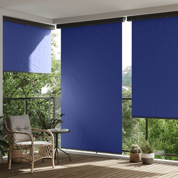 vidaXL Balkon-Seitenmarkise 170x250 cm Blau