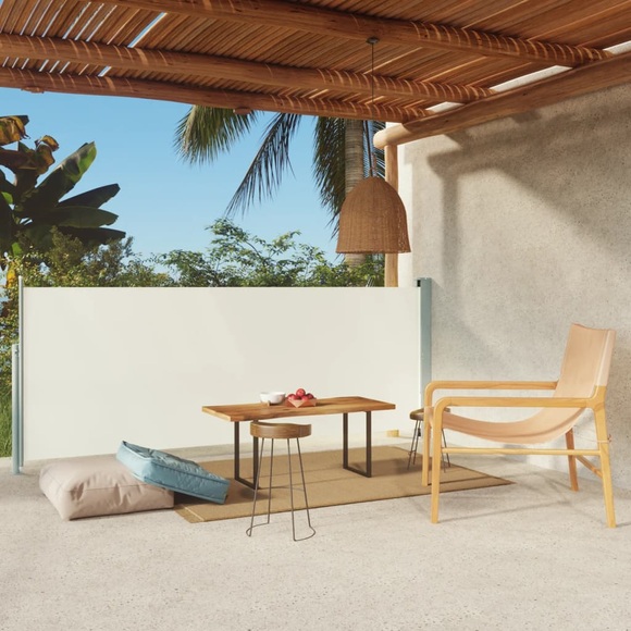 vidaXL Seitenmarkise Ausziehbar 117x300 cm Creme
