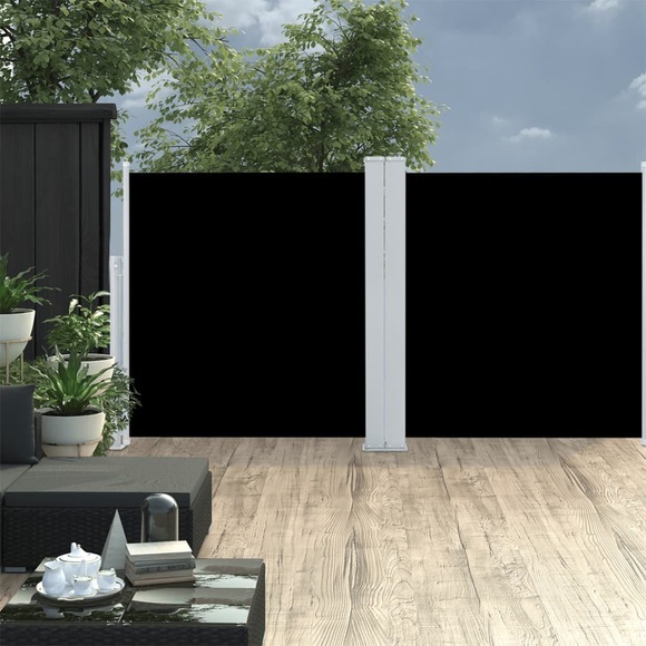 vidaXL Seitenmarkise Ausziehbar Schwarz 117x600 cm
