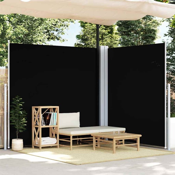 vidaXL Seitenmarkise Ausziehbar Schwarz 220x600 cm