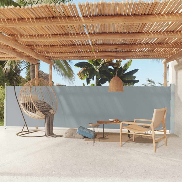vidaXL Seitenmarkise Ausziehbar 140x600 cm Grau