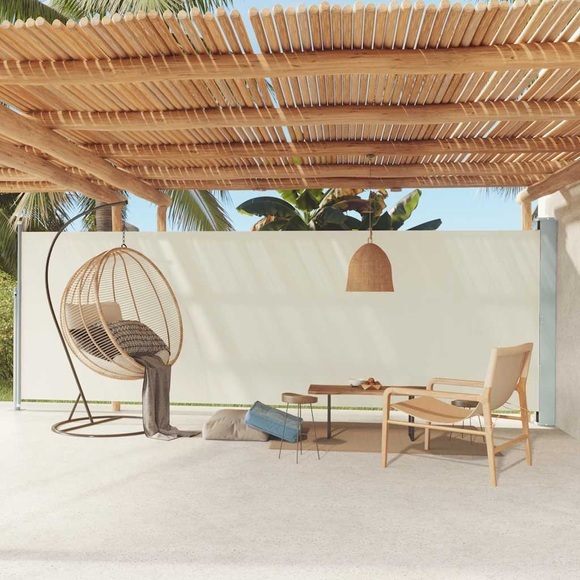 vidaXL Seitenmarkise Ausziehbar 180x600 cm Creme