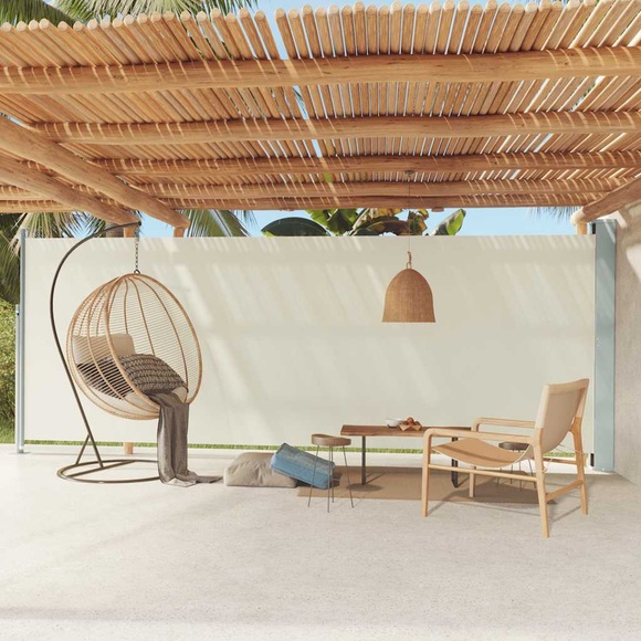 vidaXL Seitenmarkise Ausziehbar 200x600 cm Creme