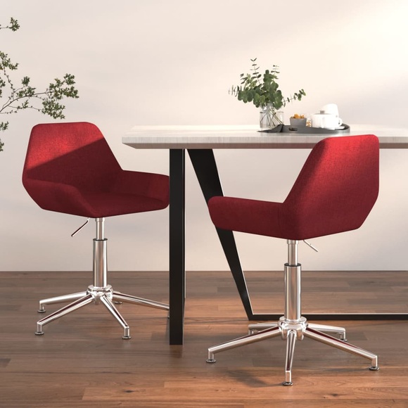 vidaXL Esszimmerstühle 2 Stk. Drehbar Weinrot Stoff