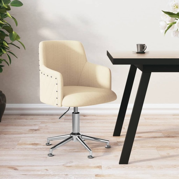 vidaXL Esszimmerstuhl Drehbar Creme Stoff