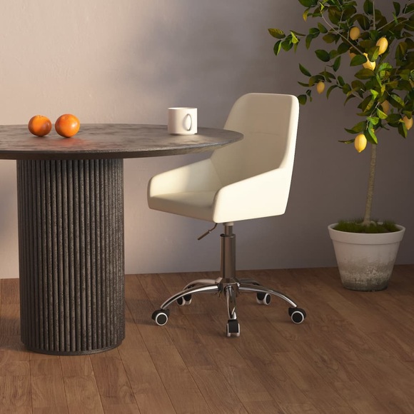 vidaXL Esszimmerstuhl Drehbar Creme Stoff