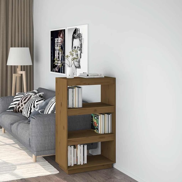 vidaXL Bücherregal/Raumteiler Honigbraun 60x35x103cm Massivholz Kiefer
