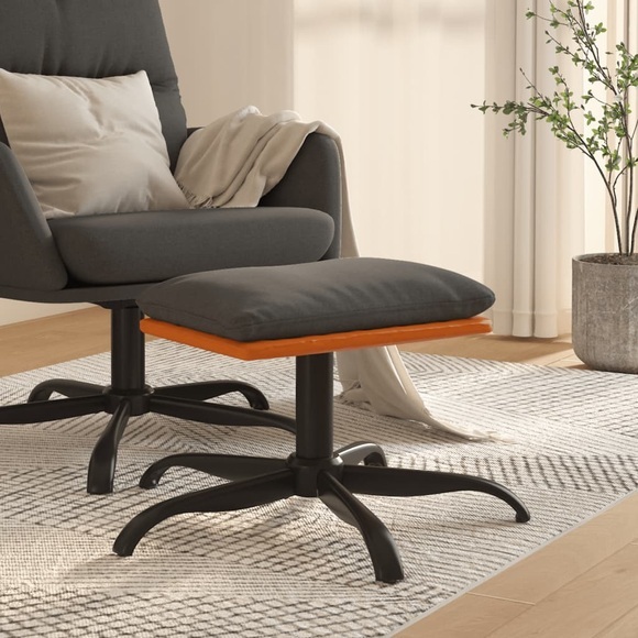 vidaXL Fußhocker Dunkelgrau 60x60x39 cm Stoff und Kunstleder